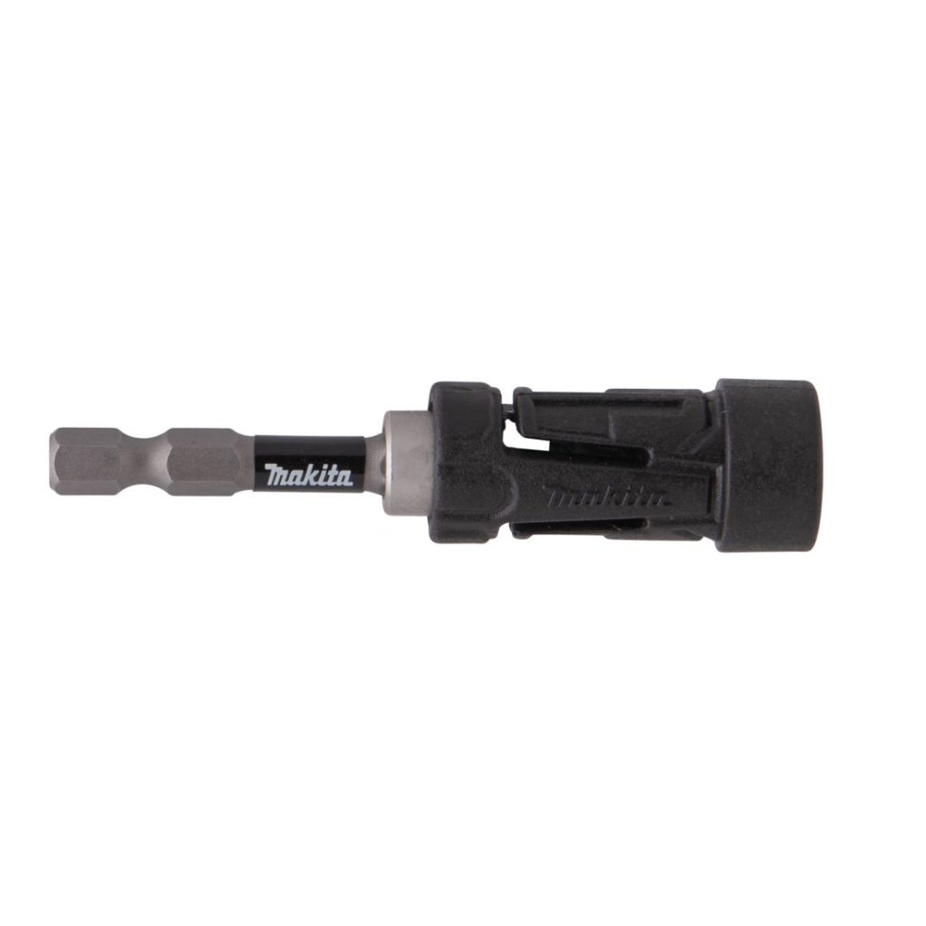 MAKITA Ruuvauskärjen pidin Impact Premier Ultramag 1/4" 79 mm, magneetilla. Kuvassa ruuvauskärjen pidin sivustapäin.