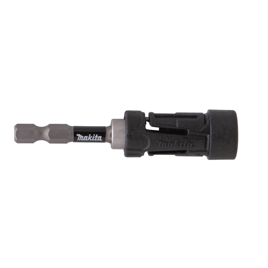MAKITA Ruuvauskärjen pidin Impact Premier Ultramag 1/4" 79 mm, magneetilla. Kuvassa ruuvauskärjen pidin sivustapäin.