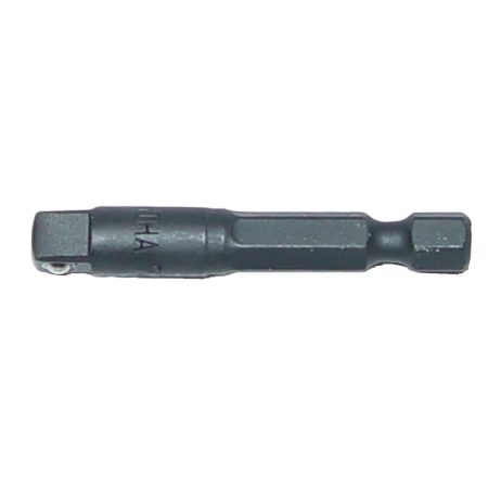 MAKITA Hylsyadapteri 1/4" bitsikiinnityksestä 1/4" neliöpää hylsykiinnitykselle. Iskunkestävä. Kuvassa hylsyadapteri sivustapäin.
