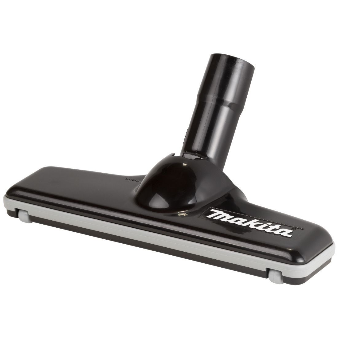 MAKITA Lattiasuulake 225 mm, pyörillä, musta. Kuvassa lattiasuulake etuviistosta.