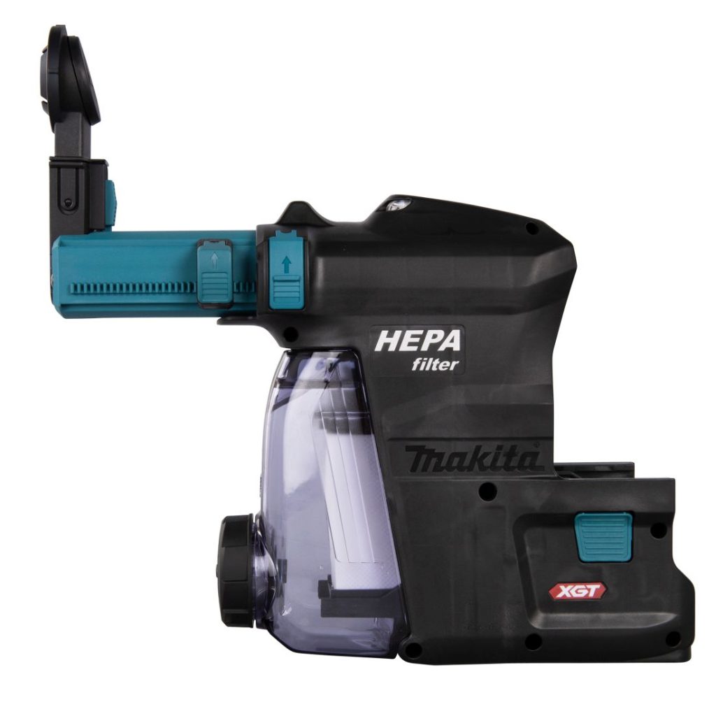 MAKITA Pölynimulisälaite DX12. Kuvassa pölynimulisälaite sivustapäin.