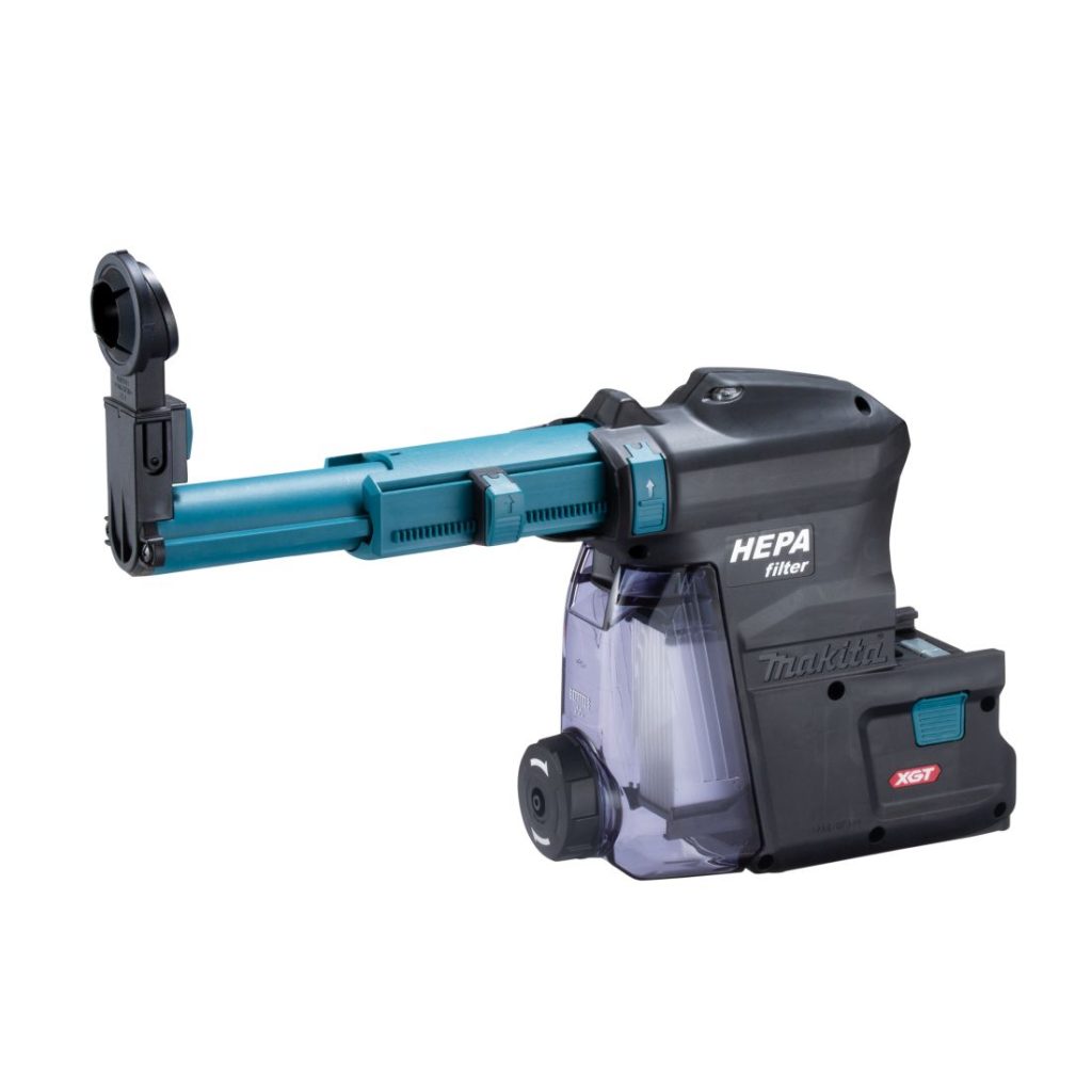MAKITA Pölynimulisälaite DX12. Kuvassa pölynimulisälaite etuyläviistosta.