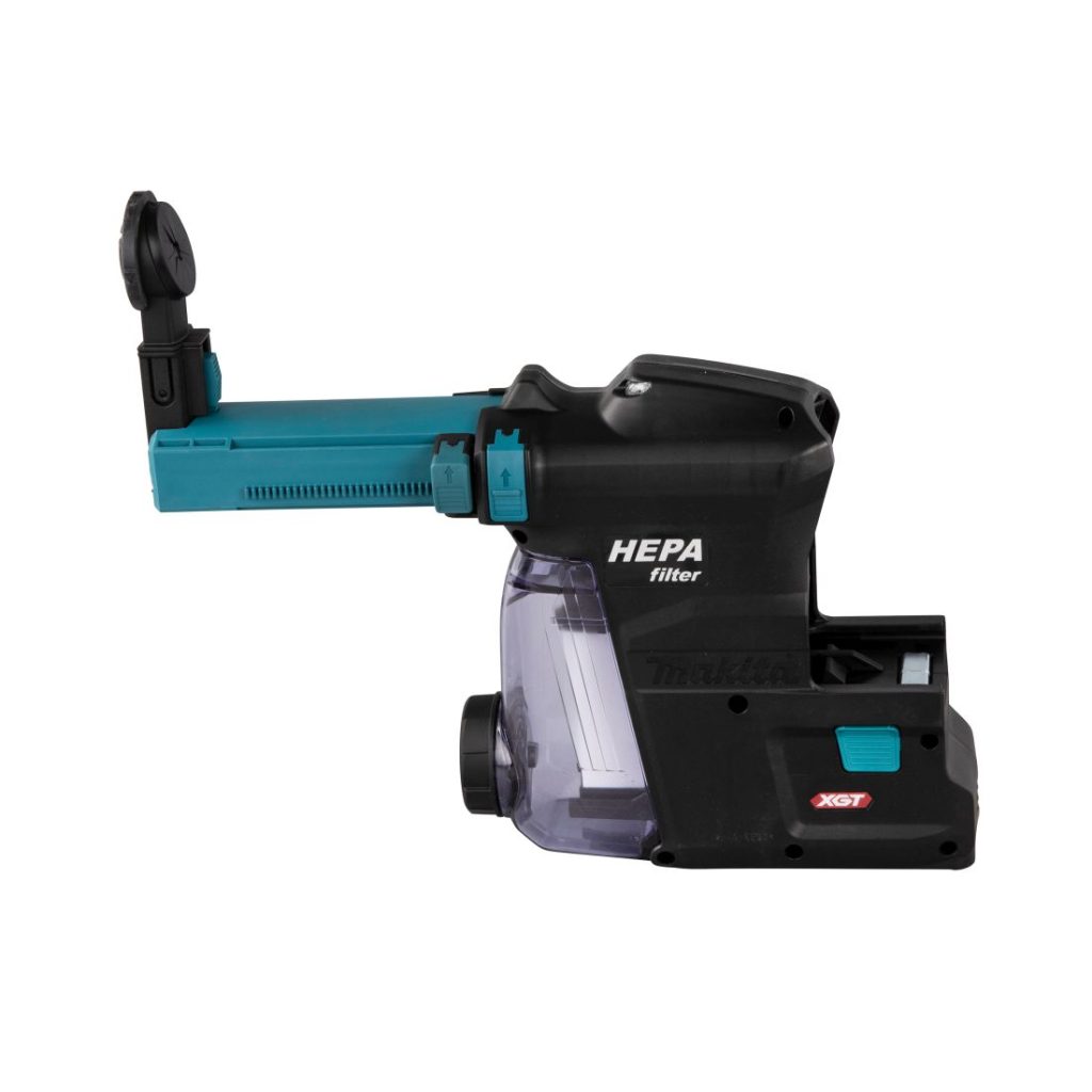 MAKITA Pölynimulisälaite DX14. Kuvassa pölynimulisälaite sivustapäin.