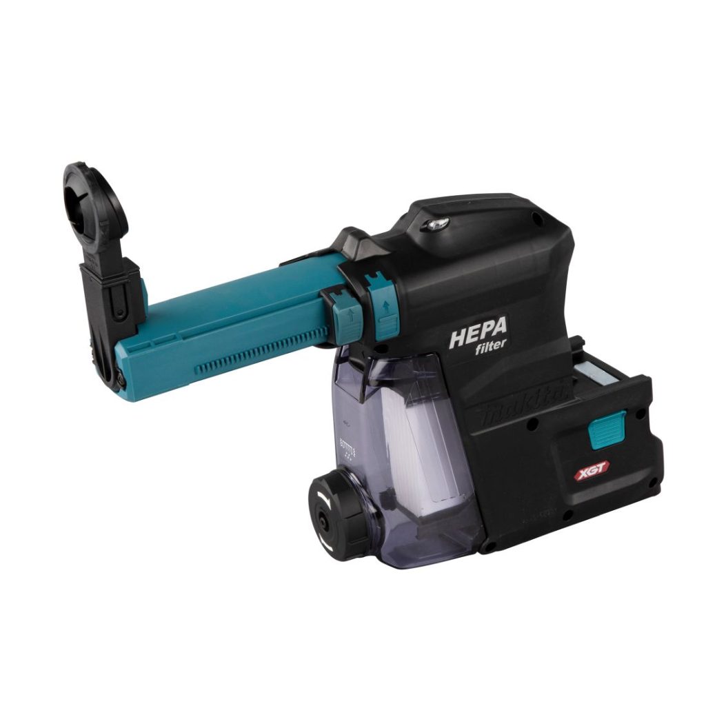 MAKITA Pölynimulisälaite DX14. Kuvassa pölynimulisälaite etuyläviistosta.