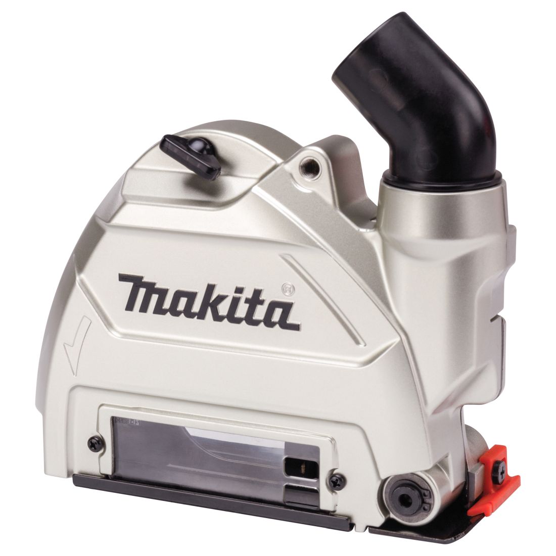 MAKITA Pölysuoja imuriliitännällä 125 mm, Ø32/37 mm. X-Lock kulmahiomakoneet. Kuvassa pölysuoja imuriliitännällä etuviistosta.