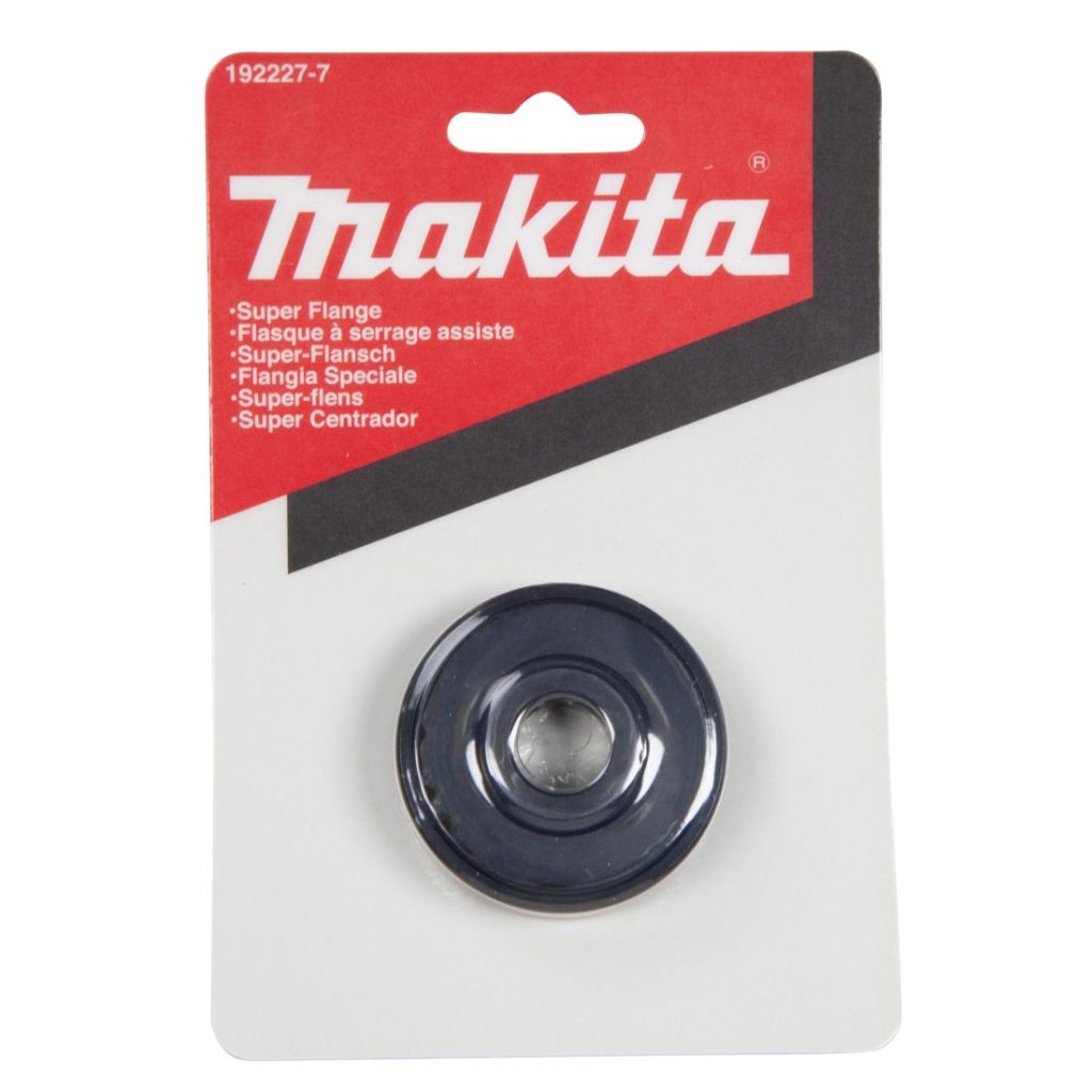 MAKITA Aluslaippa (Superlaippa), kulmahiomakoneille 115-230mm. Kuvassa aluslaippapakkaus edestäpäin.