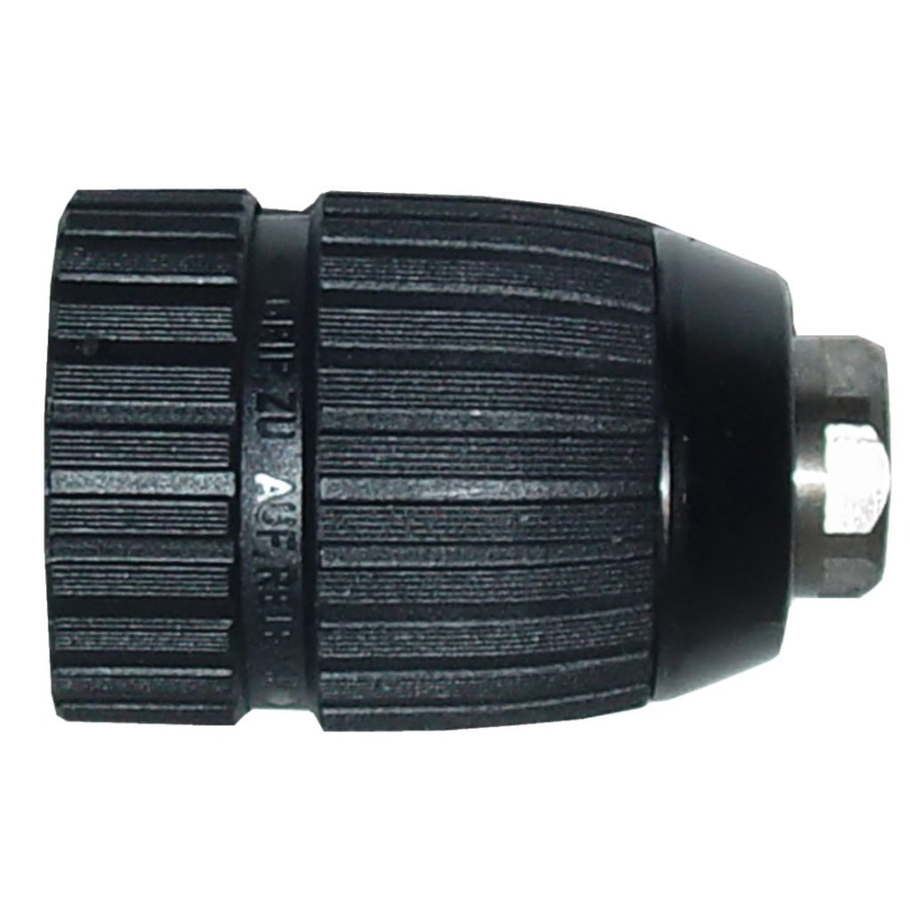 MAKITA Pikaistukka 13 mm, 1/2" - 20UNF, 1,5 - 13 mm, muovikuori. Kuvassa pikaistukka sivustapäin.