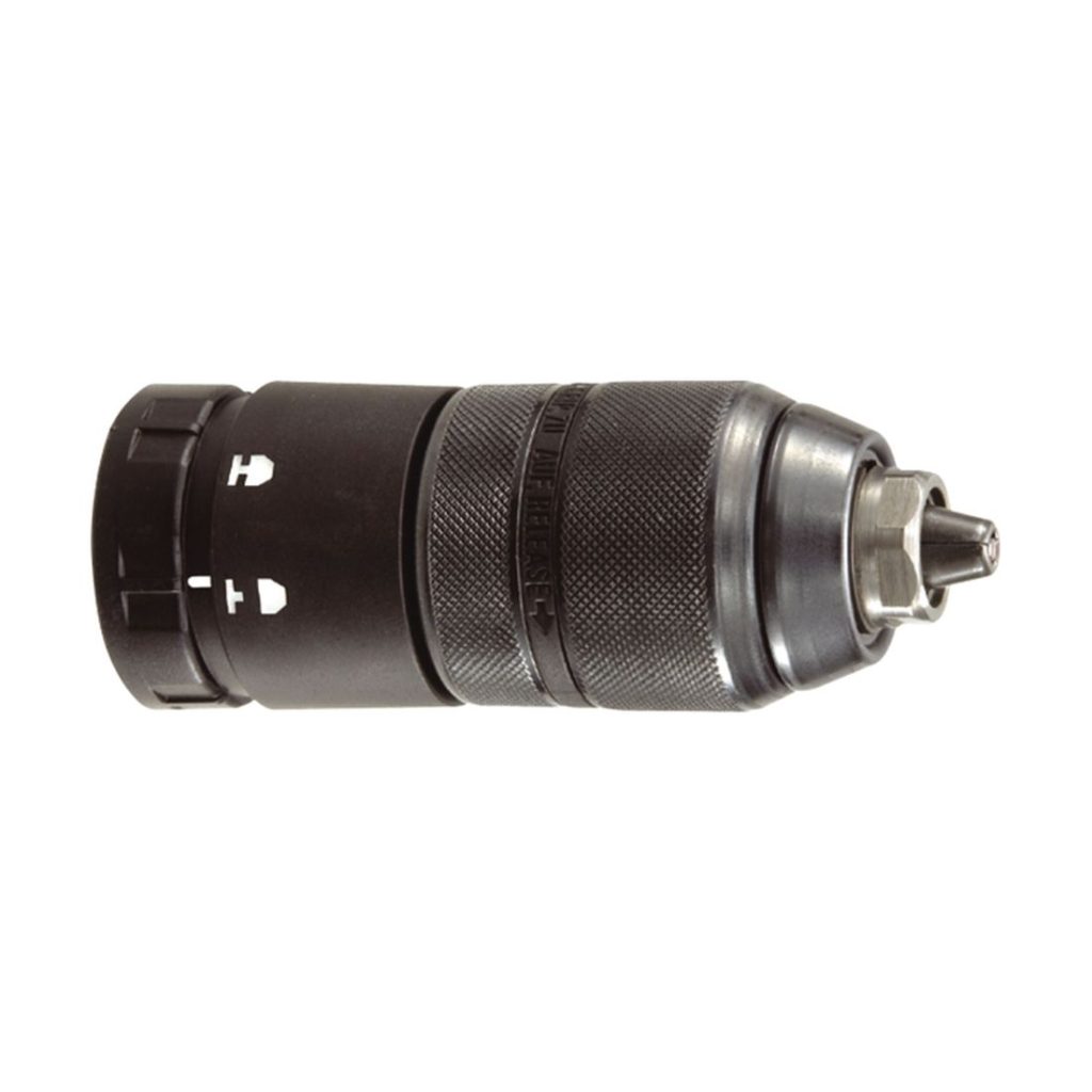 MAKITA Pikaistukka 13 mm, 1/2" - 20UNF, pikavaihto, 1,5 - 13 mm. Kuvassa pikaistukka sivustapäin.