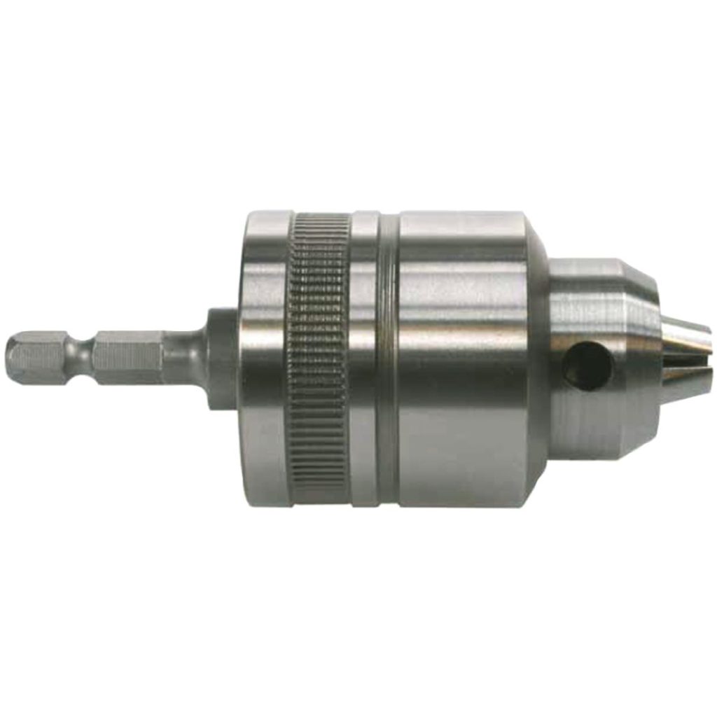 MAKITA Pikaistukka 10 mm, 1/4", 1,5 - 10 mm. Kuvassa pikaistukka sivustapäin.