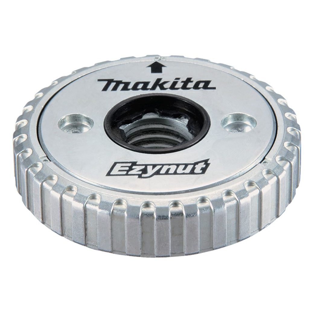 MAKITA Laikkamutteri pika M14 kulmahiomakoneille 180-230mm. Kuvassa laikkamutteri yläviistosta.