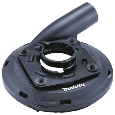 MAKITA Pölysuoja imuriliitännällä 180 mm, Ø32/37 mm. Kuvassa pölysuoja imuriliitännällä yläviistosta.
