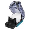 MAKITA Pölysuodatinkasetti ja suodatin DX01-DX04. Kuvassa pölysuodatinkasetti ja suodatin etuviistosta pölysuodatinkasetti avattuna.