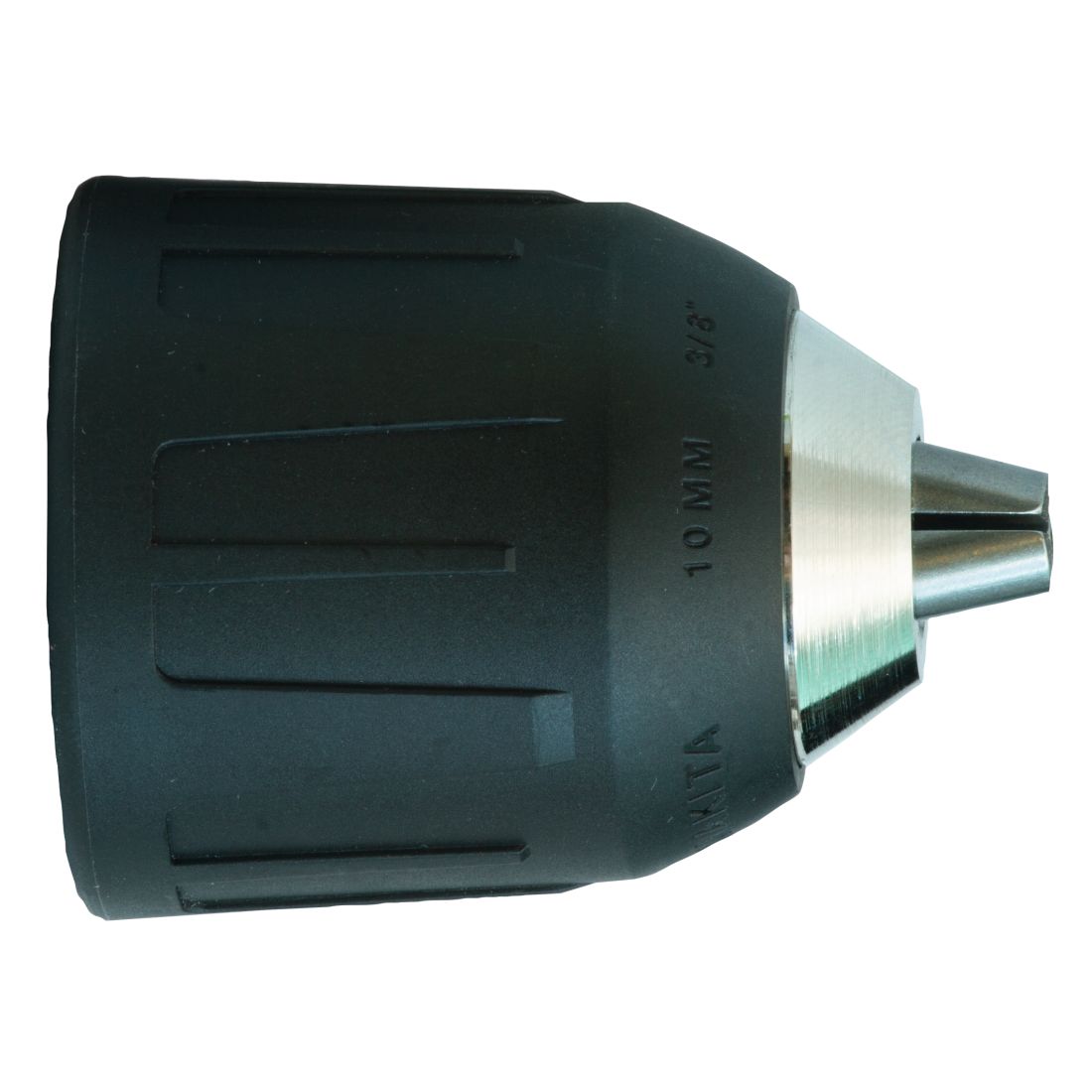 MAKITA Pikaistukka 10 mm, 3/8in - 24UNF. Kuvassa pikaistukka sivustapäin.