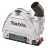 MAKITA Pölysuoja imuriliitännällä 125mm, Ø32/37mm, max.katkaisusyvyys 25 mm. Kuvassa pölysuoja imuriliitännällä etuviistosta.