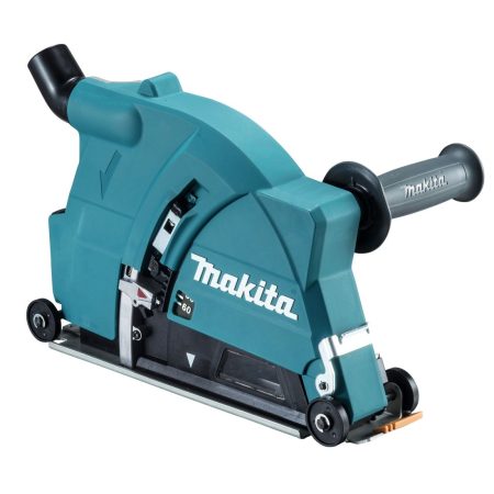 MAKITA Pölysuoja imuriliitännällä 230mm, Ø32/37mm. Kuvassa pölysuoja imuriliitännällä etuviistosta.