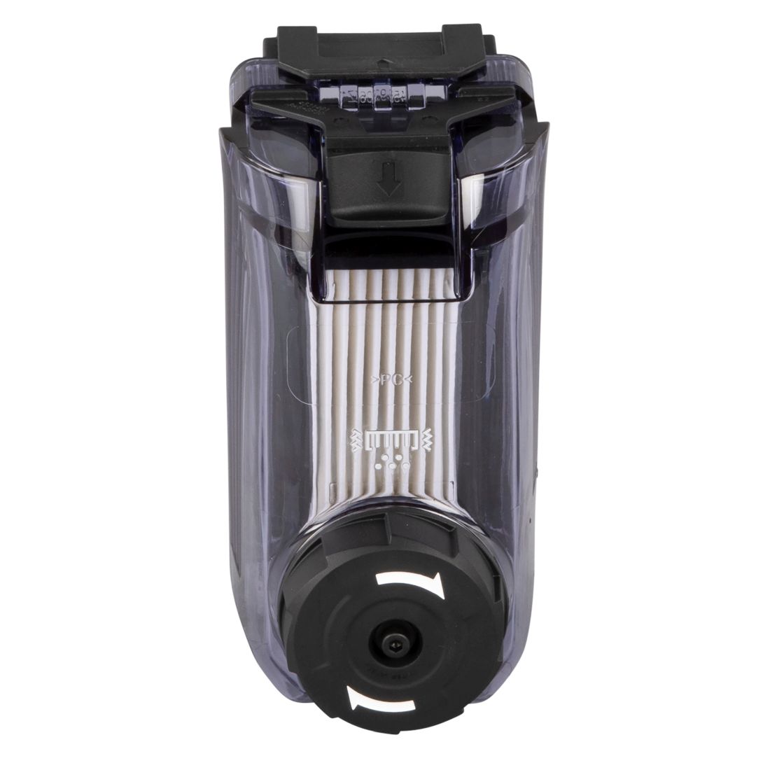 MAKITA Pölysuodatinkasetti ja suodatin DX01-DX09 (ei DX05). Kuvassa pölysuodatinkasetti ja suodatin edestäpäin.