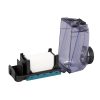 MAKITA Pölysuodatinkasetti ja suodatin DX01-DX09 (ei DX05). Kuvassa pölysuodatinkasetti ja suodatin etuviistosta pölysuodatinkasetti avattuna.