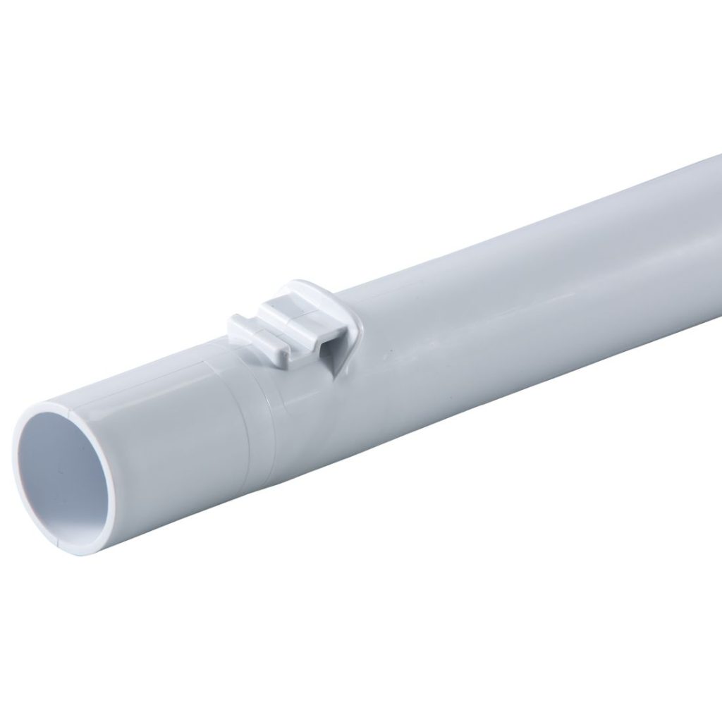 MAKITA Imuputki lukittava rikka- ja varsi-imureille 430mm. Lähikuvassa imuputken lukitus yläviistosta.
