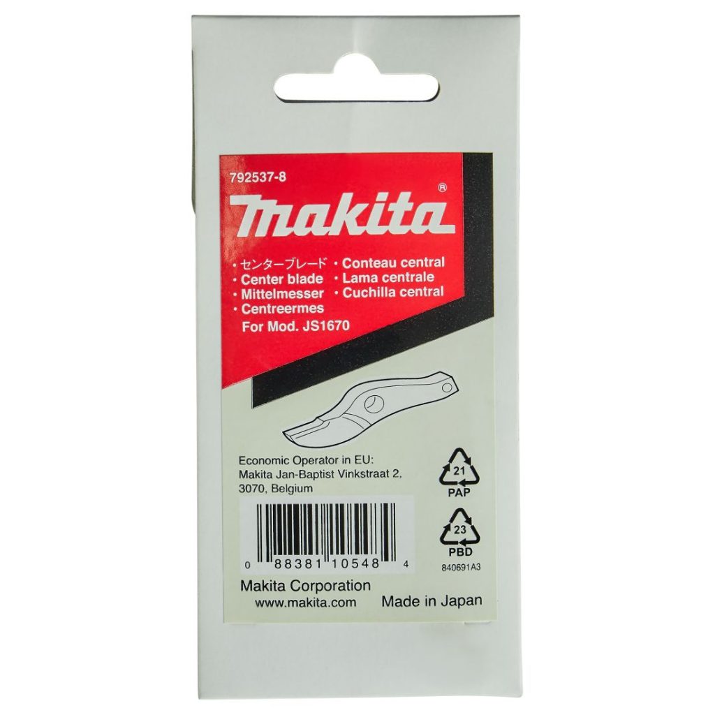 MAKITA Keskiterä, 1,0 mm. Kuvassa keskiteräpakkaus edestäpäin.