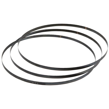 MAKITA Vannesahanterä 13x1140 mm HCS 14tpi 3 kpl. Kuvassa kolme vannesahanterää yläviistosta.