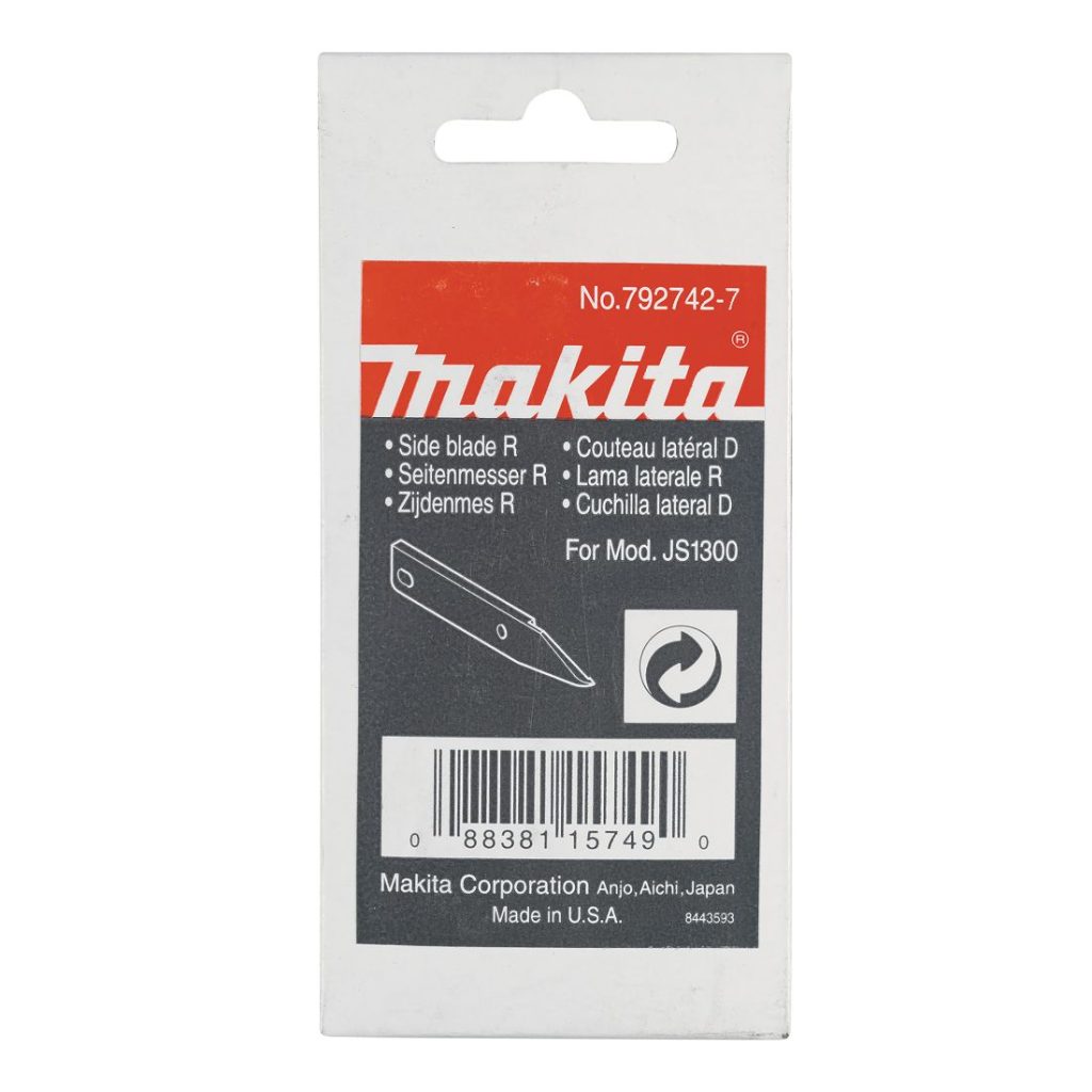 MAKITA Sivuterä oikea. Kuvassa sivuteräpakkaus edestäpäin.