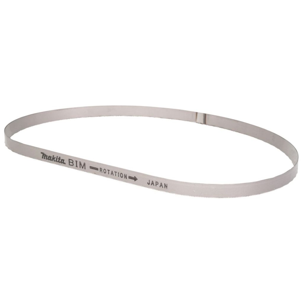 MAKITA Vannesahanterä 13x835 mm BiM 18tpi 5 kpl. Kuvassa vannesahanterä etuyläviistosta.