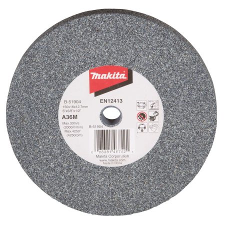 MAKITA Penkkihiomakoneen laikka 150x16x12,7 mm, A36M karkea. Kuvassa penkkkihiomakoneen laikka ylhäältäpäin.