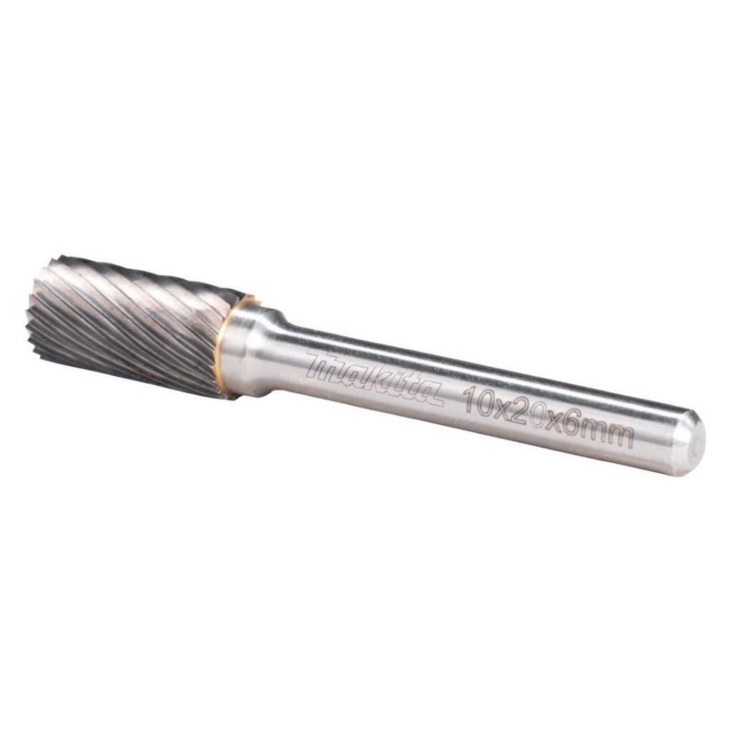 MAKITA Kovametalliviila 10x20mm, muoto A. Kuvassa kovametalliviila takaviistosta.