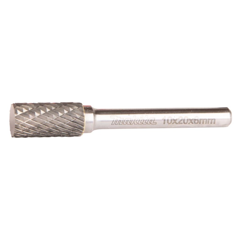 MAKITA Kovametalliviila 10x20mm, muoto A. Kuvassa kovametalliviila sivustapäin.