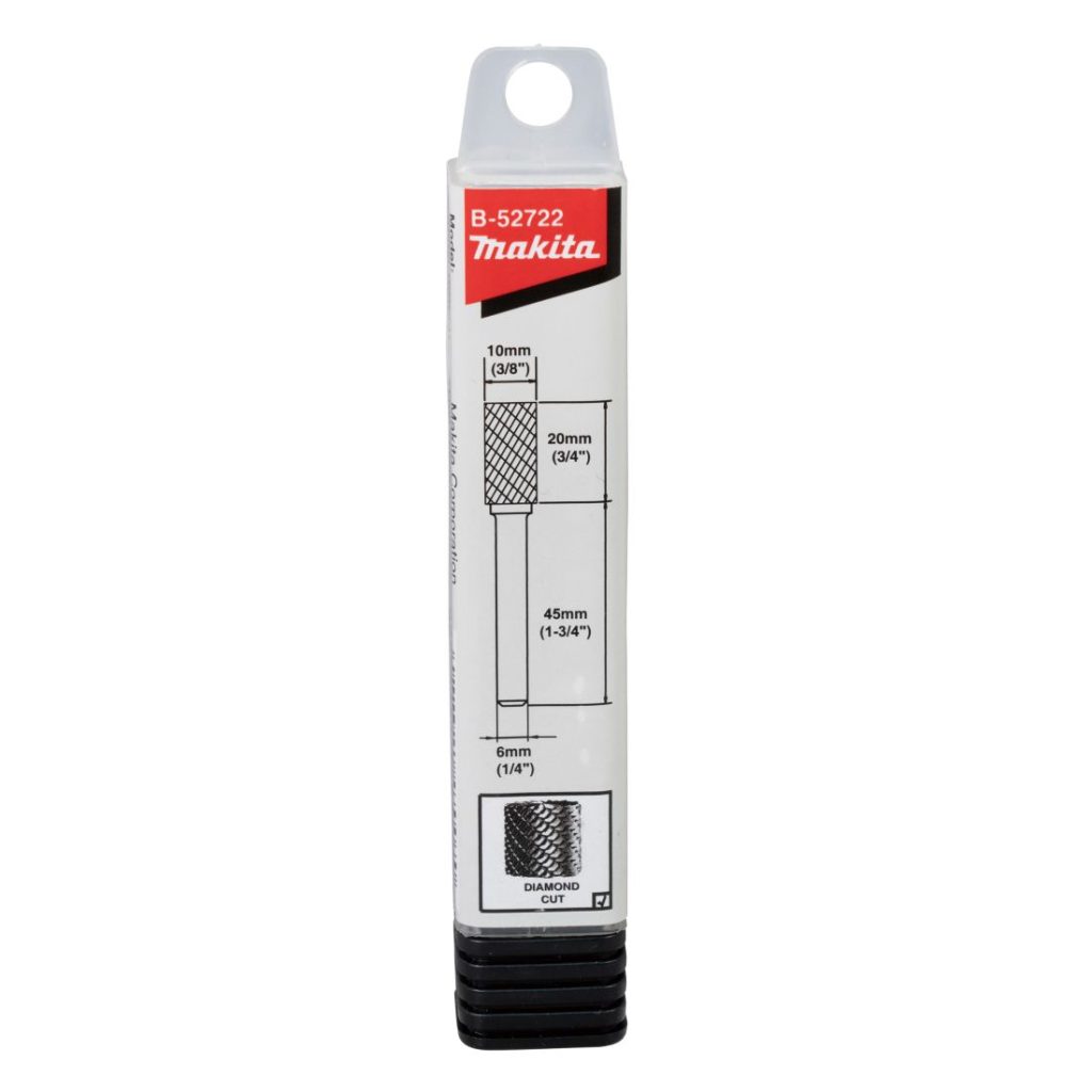MAKITA Kovametalliviila 10x20mm, muoto A. Kuvassa kovametalliviilapakkaus edestäpäin.