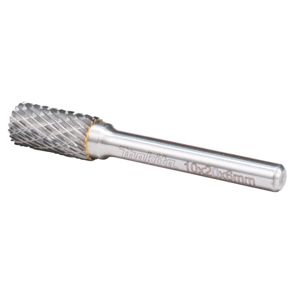 MAKITA Kovametalliviila 10x20mm, muoto A. Kuvassa kovametalliviila takaviistosta.