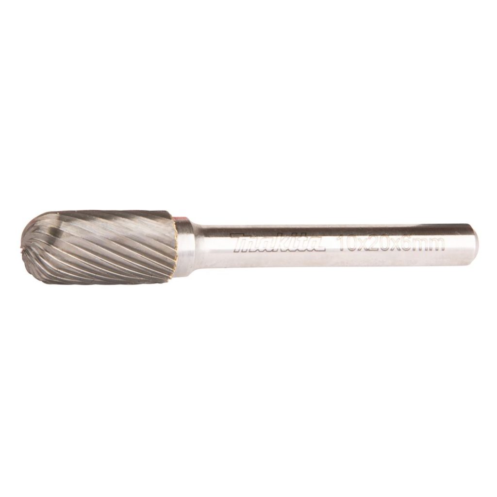 MAKITA Kovametalliviila 10x20mm, muoto C. Kuvassa kovametalliviila sivustapäin.