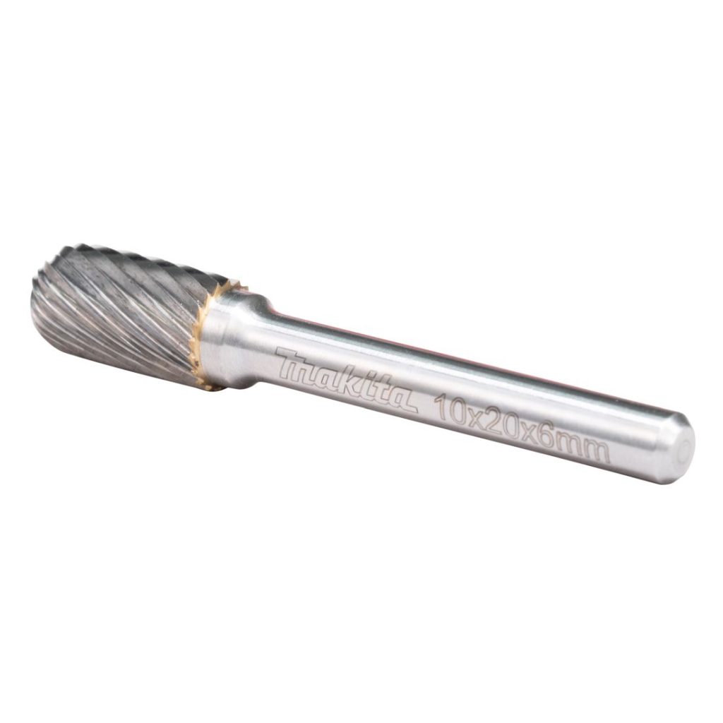 MAKITA Kovametalliviila 10x20mm, muoto C. Kuvassa kovametalliviila takaviistosta.