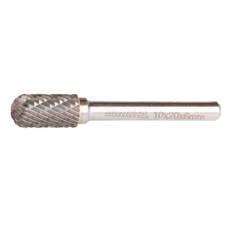 MAKITA Kovametalliviila 10x20mm, muoto C. Kuvassa kovametalliviila sivustapäin.