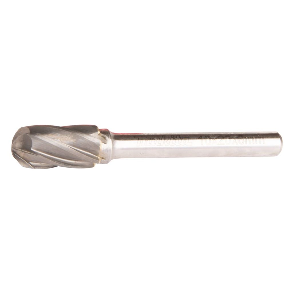 MAKITA Kovametalliviila 10x20mm, muoto C. Kuvassa kovametalliviila sivustapäin.