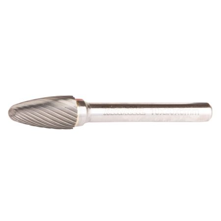 MAKITA Kovametalliviila 10x20mm, muoto F. Kuvassa kovametalliviila sivustapäin.
