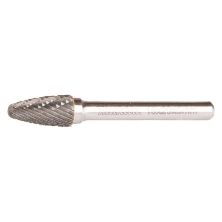 MAKITA Kovametalliviila 10x20mm, muoto F. Kuvassa kovametalliviila sivustapäin.