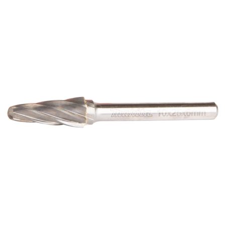 MAKITA Kovametalliviila 10x25mm, muoto L. Kuvassa kovametalliviila sivustapäin.