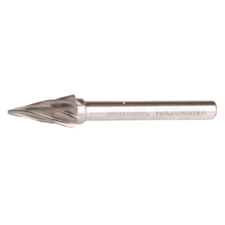 MAKITA Kovametalliviila 10x20mm, muoto M. Kuvassa kovametalliviila sivustapäin.