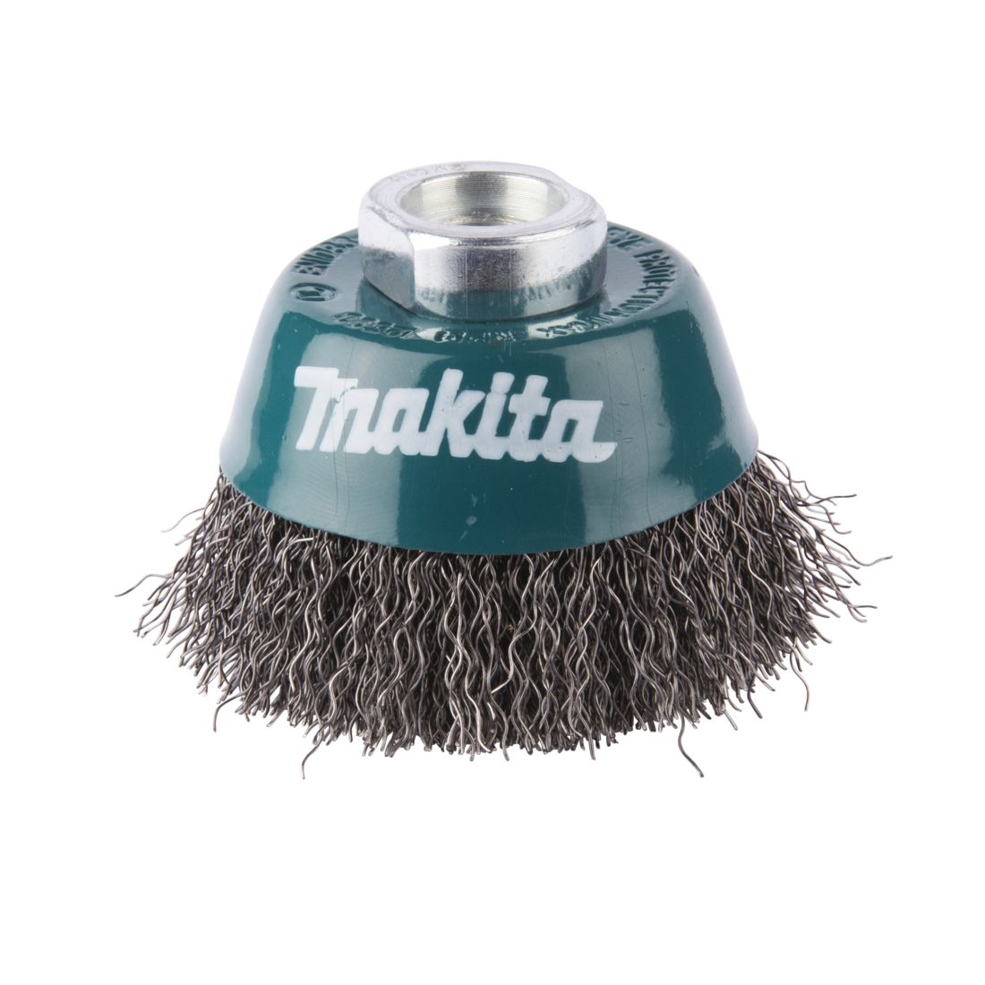 MAKITA Teräsharja 60 mm x M14 (kulmahiomakoneille). Kuvassa kuppiharja edestäpäin.