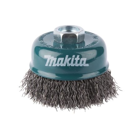MAKITA Teräsharja 75 mm x M14 (kulmahiomakoneille). Kuvassa kuppiharja yläviistosta.