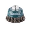 MAKITA Teräsharja 60mm x M14 viistetty kuppiharja (kulmahiomakoneille). Kuvassa kuppiharja yläviistosta.