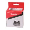 MAKITA Teräsharja 75 mm x M14 (kulmahiomakoneille). Kuvassa kuppiharjapakkaus etuyläviistosta.