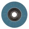 MAKITA Liuskalaikka 125mm, karkeus 120, RST, zirkoniumalumiinioksidi, ME 10kpl. Kuvassa liuskalaikka alhaaltapäin.