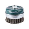 MAKITA Teräsharja 100mm x M14 suora kuppiharja (230mm kulmahiomakoneille). Kuvassa kuppiharja yläviistosta.