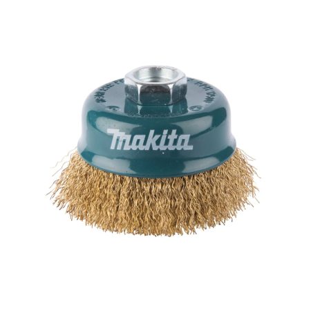 MAKITA Teräsharja 75 mm x M14 (kulmahiomakoneille). Kuvassa kuppiharja yläviistosta.