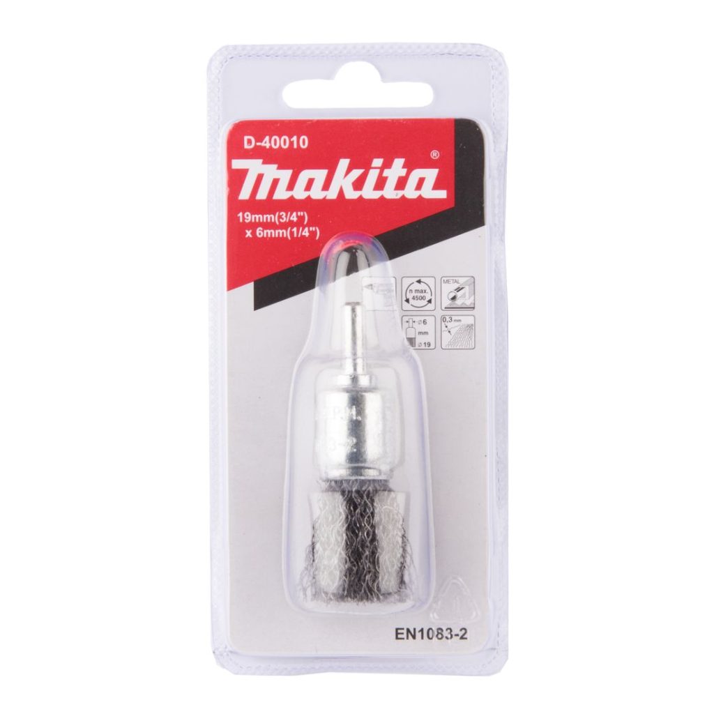 MAKITA Teräsharja 19x6mm. Kuvassa pensseliharjapakkaus edestäpäin.