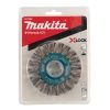 MAKITA Teräsharja 115 mm X-Lock. Kuvassa laikkaharjapakkaus edestäpäin.