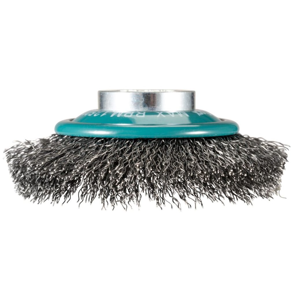 MAKITA Teräsharja 100 mm X-Lock. Kuvassa kuppiharja sivustapäin.