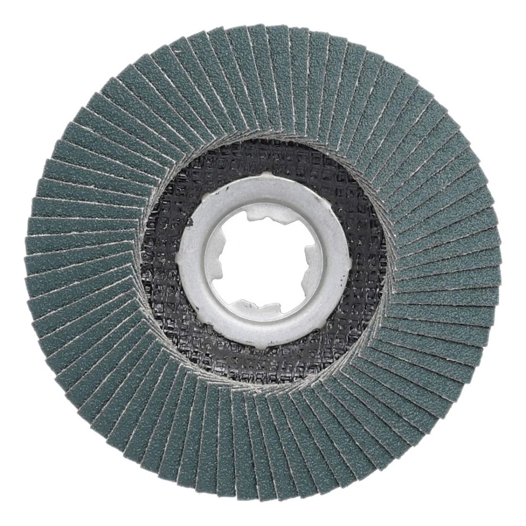 MAKITA Liuskalaikka 125 mm X-LOCK K80 rst Zircon. Kuvassa liuskalaikka alhaaltapäin.